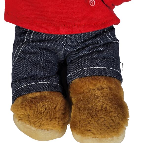 Vintage 1986 Shoney's Bear Plush 12" Stuffed Animal Red Shirt and Jeans Stuffie - Picture 11 of 11